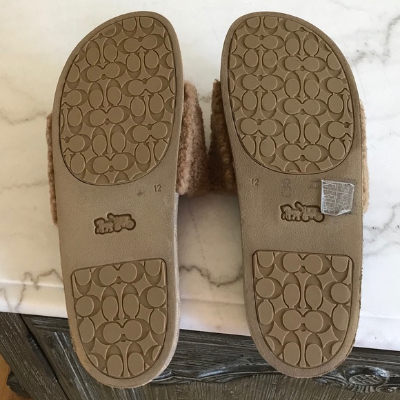 COACH MENS TAN SHERLING SLIDE SANDAL - Picture 12 of 14